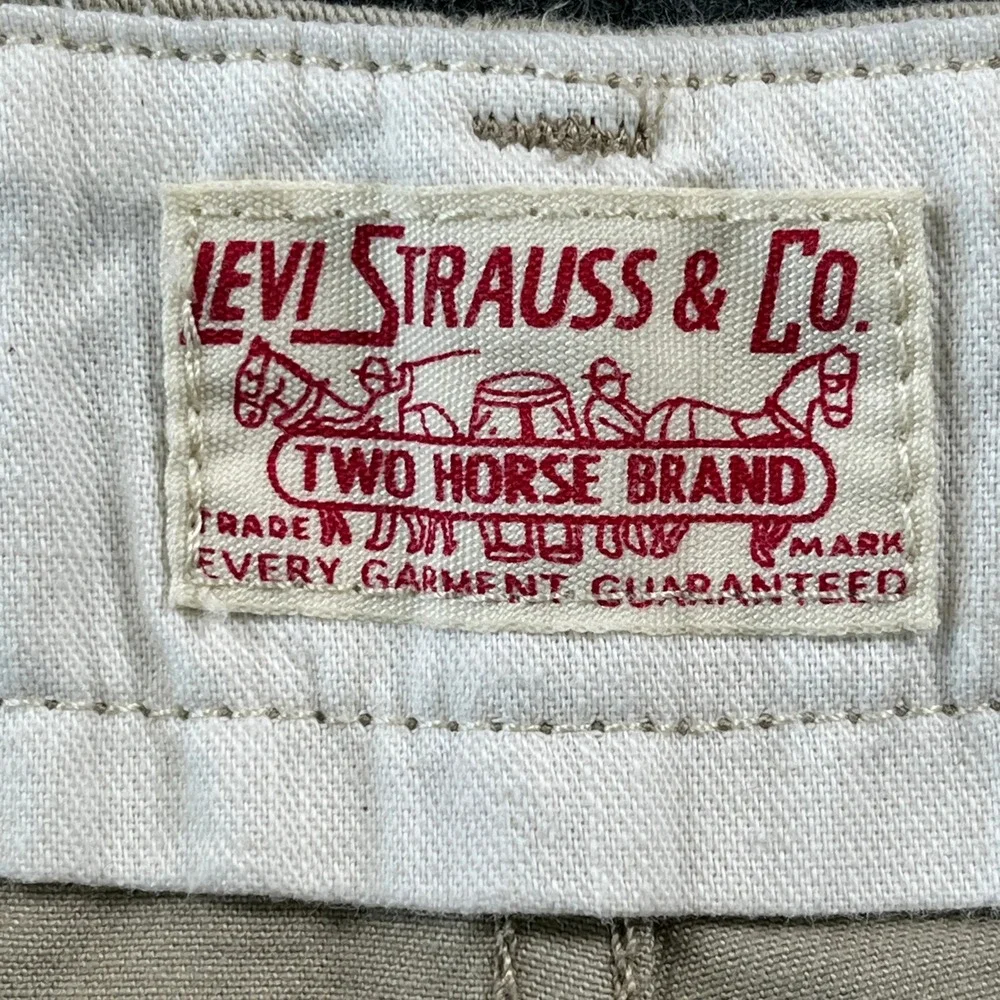 Levi Strauss Chino Pants Mens 34x32 Khaki Excellent Straight Leg Twill 329410024